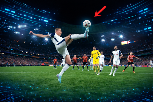 soccer-player-kicking-with-arrow-pointed-at-foot