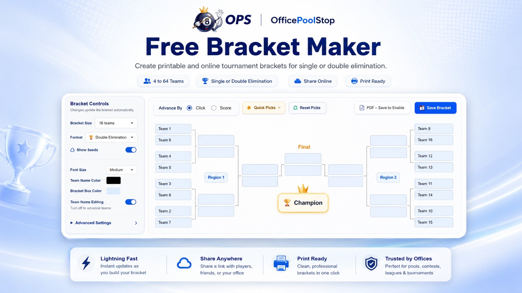 OfficePoolStop's Free Bracket Maker