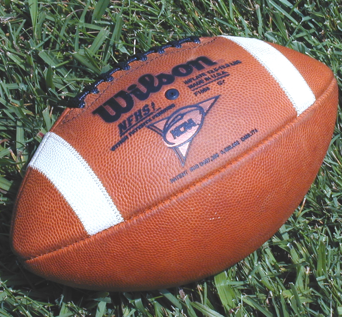 closeup-image-of-wilson-football-on-grass