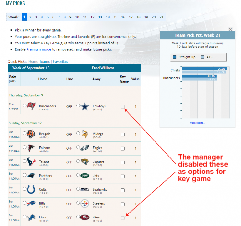 NFL Pick'em Key Games Feature | OfficePoolStop Blog