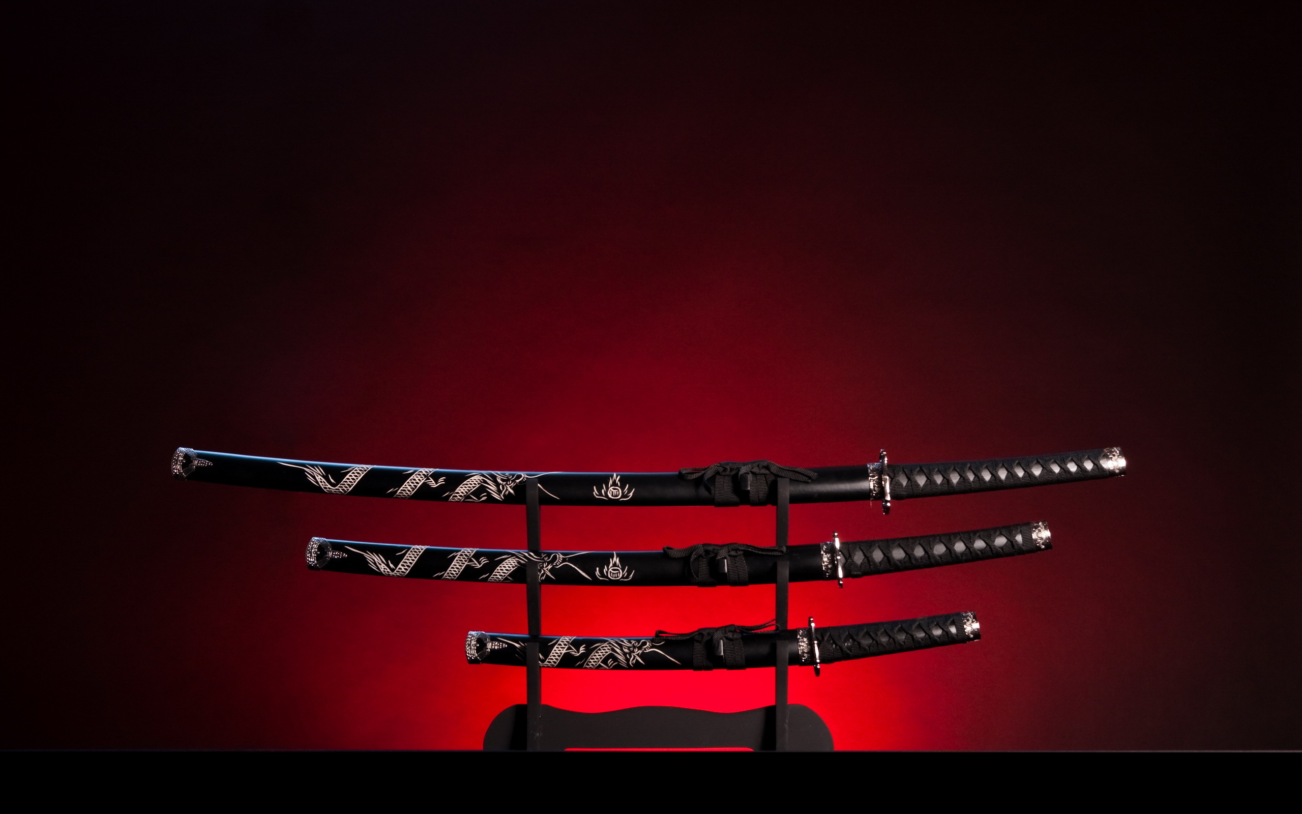 three-samurai-swords-on-display
