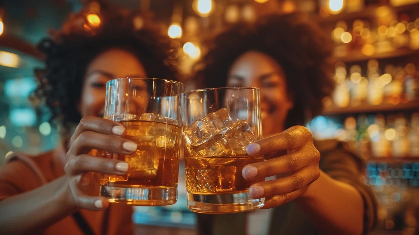 two-woman-clinking-drinks-together