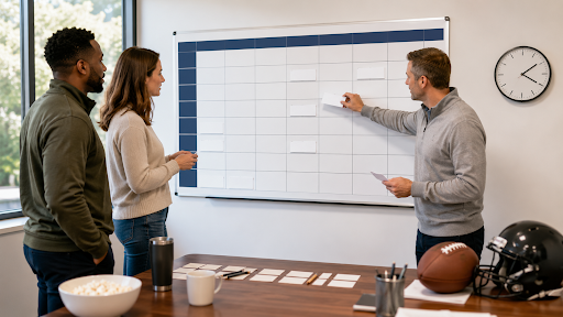 coworkers-inspecting-white-board